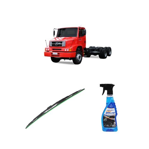 Kit Limpa Vidros Spray Tecbrilho 500mL Para-Brisa Tecbril + Palheta Totalclip Truck 24" Redux32 Mercedes Benz SÉRIE L / LINHA PESADA de 1988 a 1995
