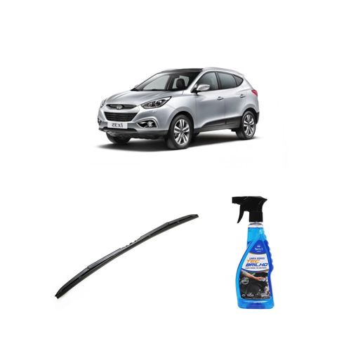 Kit Limpa Vidros Spray Tecbrilho 500mL Para-Brisa Tecbril + Palheta Totalclip Hybrid 24" Redux32 Hyundai IX35 de 2008 a 2022