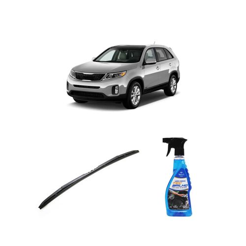 Kit Limpa Vidros Spray Tecbrilho 500mL Para-Brisa Tecbril + Palheta Totalclip Hybrid 24" Redux32 SORENTO de 2010 a 2016