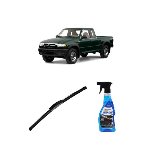 Kit Limpa Vidros Spray Tecbrilho 500mL Para-Brisa Tecbril + Palheta New Sportline 18" Redux32 Mazda PICK-UP B2500 de 1997 a 2000