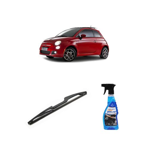 Kit Limpa Vidros Spray Tecbrilho 500mL Para-Brisa Tecbril + Palheta Totalclip Hybrid Traseira 12" Redux32 Fiat 500 Importado de 2010 em diante