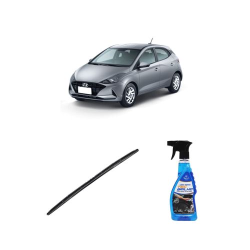 Kit Limpa Vidros Spray Tecbrilho 500mL Para-Brisa Tecbril + Palheta Totalclip Hybrid 26" Redux32 Hyundai HB20 de 2020 a 2022