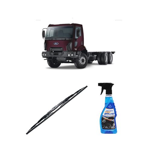 Kit Limpa Vidros Spray Tecbrilho 500mL Para-Brisa Tecbril + Palheta Totalclip Truck New 26" Redux32 Ford Cargo 2629 de 2011 em diante
