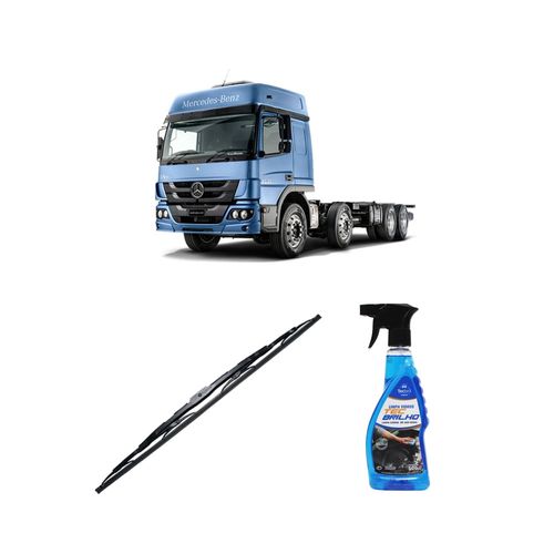 Kit Limpa Vidros Spray Tecbrilho 500mL Para-Brisa Tecbril + Palheta Totalclip Truck New 26" Redux32 ATEGO 3030 de 2008 em diante