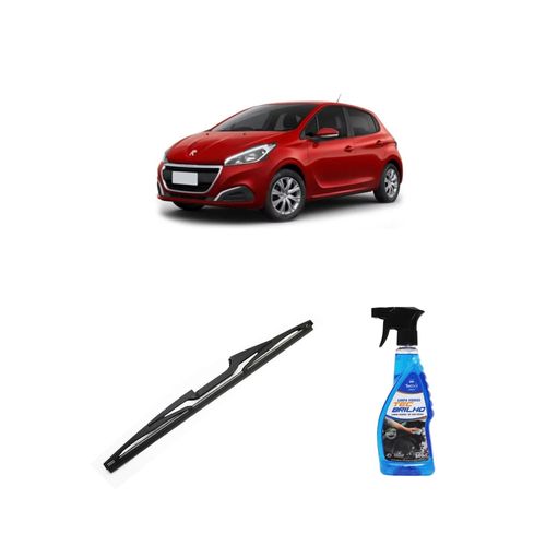Kit Limpa Vidros Spray Tecbrilho 500mL Para-Brisa Tecbril + Palheta Totalclip Hybrid Traseira 14" Redux32 Peugeot 208 de 2012 em diante