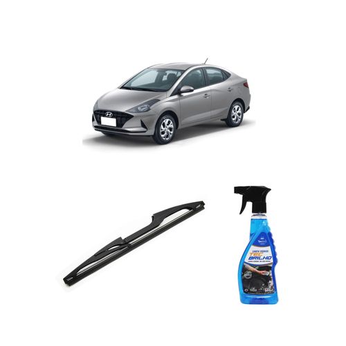 Kit Limpa Vidros Spray Tecbrilho 500mL Para-Brisa Tecbril + Palheta Totalclip Hybrid Traseira 11" Redux32 Hyundai HB20 de 2020 em diante