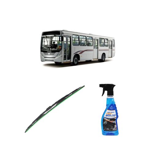 Kit Limpa Vidros Spray Tecbrilho 500mL Para-Brisa Tecbril + Palheta Totalclip Truck 28" Redux32 Marcopolo Svelto de 2008 em diante