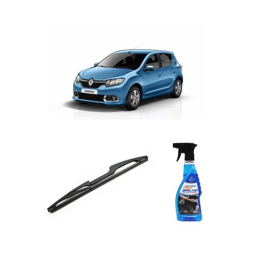 Kit Limpa Vidros Spray Tecbrilho 500mL Para-Brisa Tecbril + Palheta Totalclip Hybrid Traseira 12" Redux32 Renault Sandero de 2015 em diante