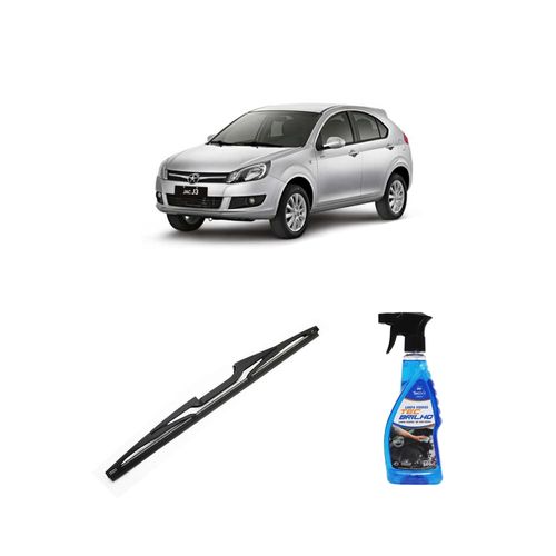 Kit Limpa Vidros Spray Tecbrilho 500mL Para-Brisa Tecbril + Palheta Totalclip Hybrid Traseira 14" Redux32 JAC J3 de 2010 a 2015