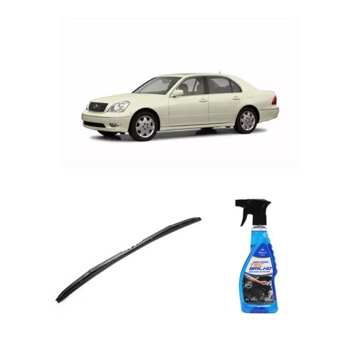 Kit Limpa Vidros Spray Tecbrilho 500mL Para-Brisa Tecbril + Palheta Totalclip Hybrid 24" Redux32 Lexus LS 430 de 2003 a 2006