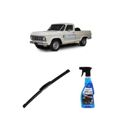 Kit Limpa Vidros Spray Tecbrilho 500mL Para-Brisa Tecbril + Palheta New Sportline 16" Redux32 Chevrolet A10 de 1967 a 1995