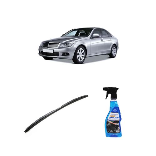 Kit Limpa Vidros Spray Tecbrilho 500mL Para-Brisa Tecbril + Palheta Totalclip Hybrid 24" Redux32 Mercedes Benz CLASSE C de 2011 a 2013