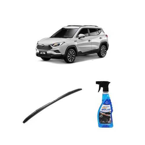 Kit Limpa Vidros Spray Tecbrilho 500mL Para-Brisa Tecbril + Palheta Totalclip Hybrid 24" Redux32 JAC T60 de 2019 a 2022
