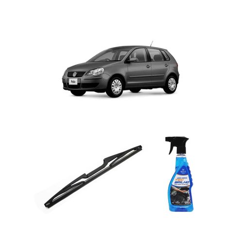 Kit Limpa Vidros Spray Tecbrilho 500mL Para-Brisa Tecbril + Palheta Totalclip Hybrid Traseira 13" Redux32 Volkswagen Polo de 2002 a 2006