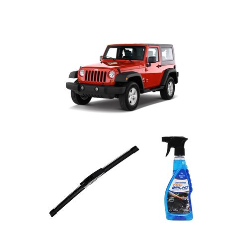 Kit Limpa Vidros Spray Tecbrilho 500mL Para-Brisa Tecbril + Palheta New Sportline 15" Redux32 Jeep Wrangler de 2007 em diante