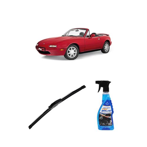 Kit Limpa Vidros Spray Tecbrilho 500mL Para-Brisa Tecbril + Palheta New Sportline 18" Redux32 Mazda MX-5 MIATA de 1990 a 1995