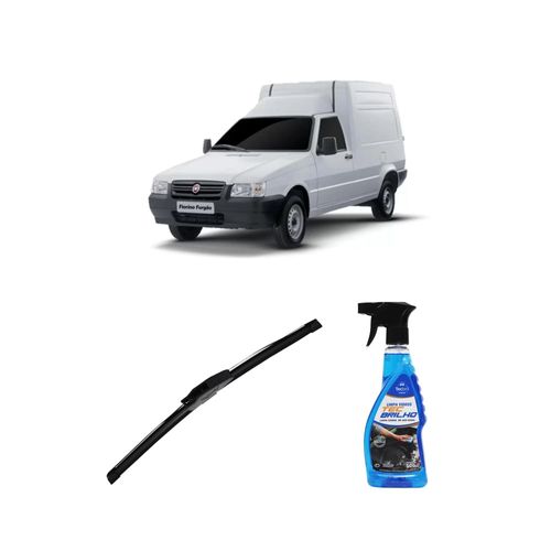 Kit Limpa Vidros Spray Tecbrilho 500mL Para-Brisa Tecbril + Palheta New Sportline 18" Redux32 Fiat Fiorino de 1987 a 2013