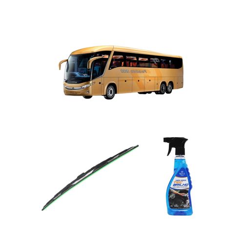 Kit Limpa Vidros Spray Tecbrilho 500mL Para-Brisa Tecbril + Palheta Totalclip Truck 24" Redux32 Marcopolo Paradiso 1200