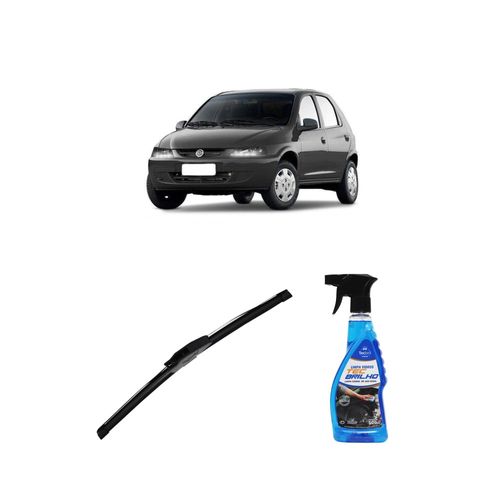 Kit Limpa Vidros Spray Tecbrilho 500mL Para-Brisa Tecbril + Palheta New Sportline 18" Redux32 Chevrolet Celta de 2004 a 2013