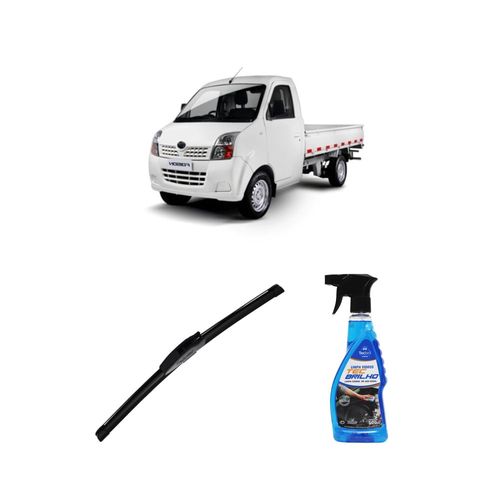 Kit Limpa Vidros Spray Tecbrilho 500mL Para-Brisa Tecbril + Palheta New Sportline 17" Redux32 Lifan Poison de 2014 a 2016