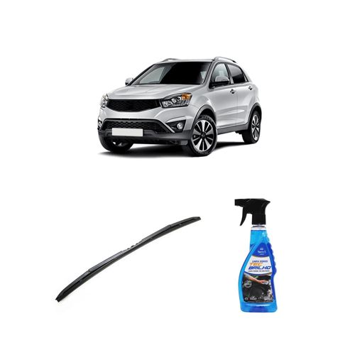 Kit Limpa Vidros Spray Tecbrilho 500mL Para-Brisa Tecbril + Palheta Totalclip Hybrid 24" Redux32 KORANDO de 2011 a 2022