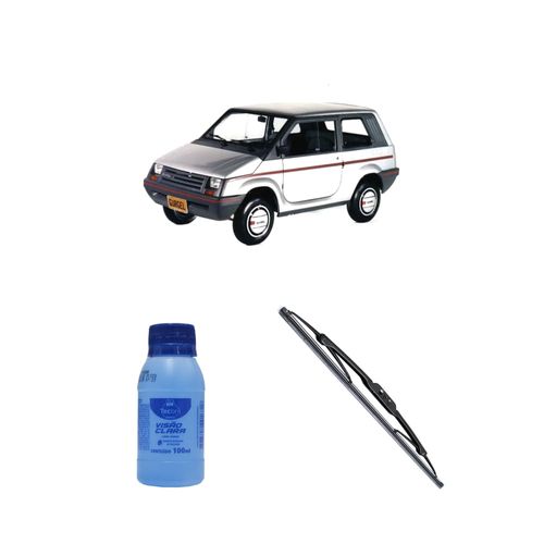 Kit Limpa Vidros Visão Clara 100ml Tecbril + Palheta Fortline 15" Redux32 Gurgel Motomachine de 1991 a 1995