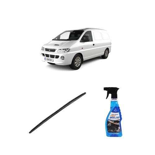 Kit Limpa Vidros Spray Tecbrilho 500mL Para-Brisa Tecbril + Palheta Totalclip Hybrid 26" Redux32 Hyundai H1 de 1997 a 2007