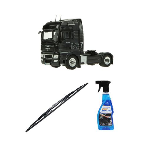 Kit Limpa Vidros Spray Tecbrilho 500mL Para-Brisa Tecbril + Palheta Totalclip Truck New 27" Redux32 Man V8 de 2011 em diante