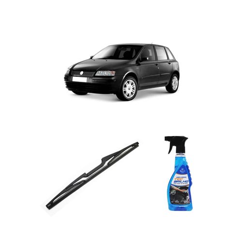 Kit Limpa Vidros Spray Tecbrilho 500mL Para-Brisa Tecbril + Palheta Totalclip Hybrid Traseira 14" Redux32 Fiat Stilo de 2005 a 2011