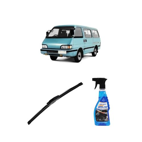 Kit Limpa Vidros Spray Tecbrilho 500mL Para-Brisa Tecbril + Palheta New Sportline 18" Redux32 Kia Besta de 1993 a 1997