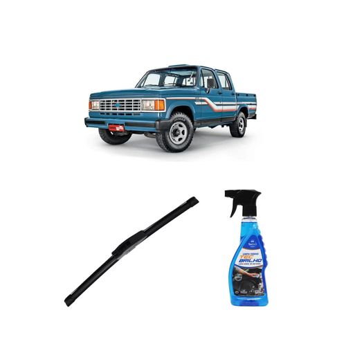 Kit Limpa Vidros Spray Tecbrilho 500mL Para-Brisa Tecbril + Palheta New Sportline 16" Redux32 Ford SÉRIE D / 6-100 de 1986 a 1997