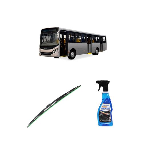 Kit Limpa Vidros Spray Tecbrilho 500mL Para-Brisa Tecbril + Palheta Totalclip Truck 28" Redux32 Caio Induscar Apache Vip de 1988 em diante