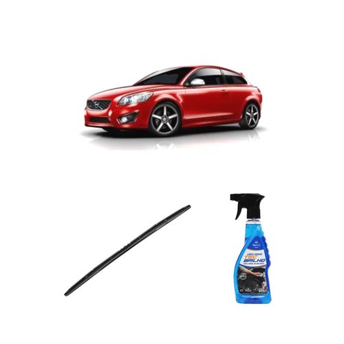 Kit Limpa Vidros Spray Tecbrilho 500mL Para-Brisa Tecbril + Palheta Totalclip Hybrid 26" Redux32 Volvo C30 de 2008 a 2022
