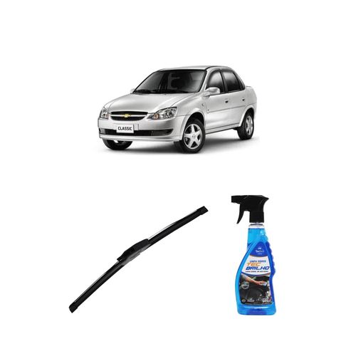 Kit Limpa Vidros Spray Tecbrilho 500mL Para-Brisa Tecbril + Palheta New Sportline 18" Redux32 Chevrolet Classic de 1995 a 2014
