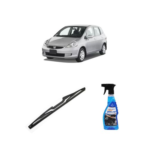 Kit Limpa Vidros Spray Tecbrilho 500mL Para-Brisa Tecbril + Palheta Totalclip Hybrid Traseira 14" Redux32 Honda Fit de 2003 a 2008