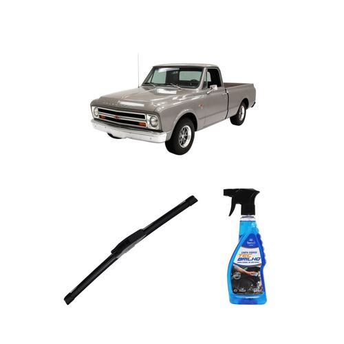 Kit Limpa Vidros Spray Tecbrilho 500mL Para-Brisa Tecbril + Palheta New Sportline 16" Redux32 Chevrolet C10 de 1967 a 1995