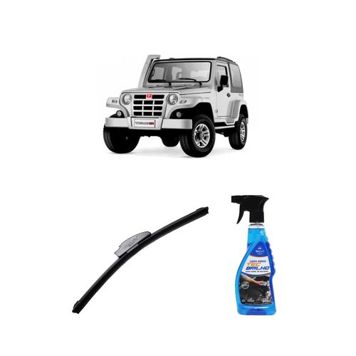 Kit Limpa Vidros Spray Tecbrilho 500mL Para-Brisa Tecbril + Palheta New Sportline 14" Redux32 Troller T4 de 2001 a 2014