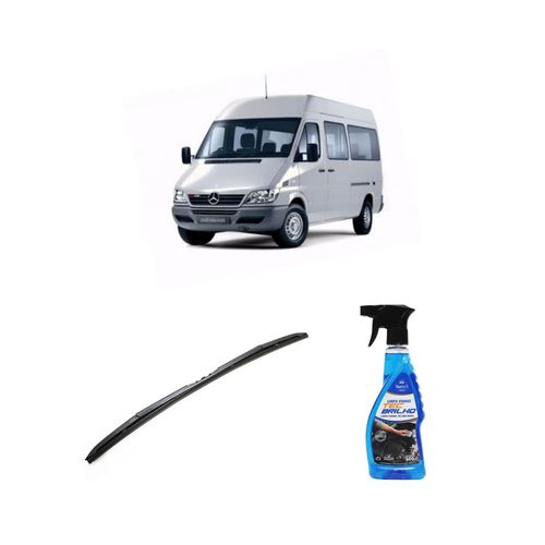 Kit Limpa Vidros Spray Tecbrilho 500mL Para-Brisa Tecbril + Palheta Totalclip Hybrid 24" Redux32 SPRINTER de 1995 a 2011