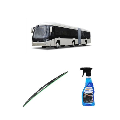 Kit Limpa Vidros Spray Tecbrilho 500mL Para-Brisa Tecbril + Palheta Totalclip Truck 28" Redux32 Caio Induscar Alpha Rodoviário de 1996 em diante