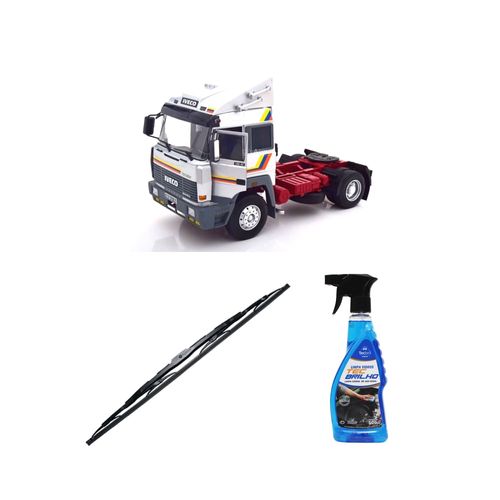 Kit Limpa Vidros Spray Tecbrilho 500mL Para-Brisa Tecbril + Palheta Totalclip Truck New 26" Redux32 Iveco Star de 1998 em diante