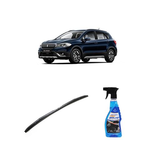 Kit Limpa Vidros Spray Tecbrilho 500mL Para-Brisa Tecbril + Palheta Totalclip Hybrid 24" Redux32 S-CROSS de 2017 a 2022