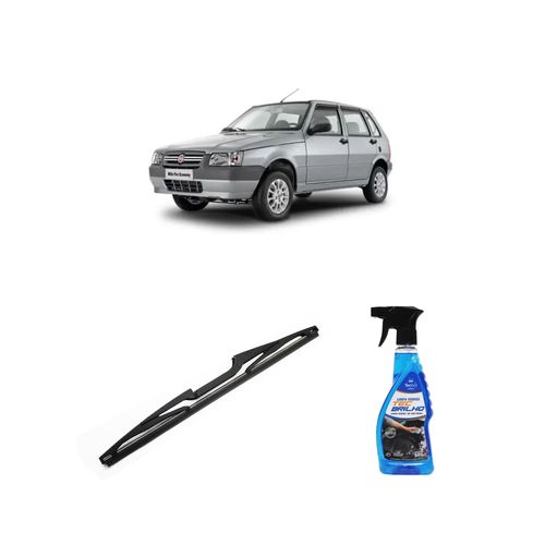 Kit Limpa Vidros Spray Tecbrilho 500mL Para-Brisa Tecbril + Palheta Totalclip Hybrid Traseira 13" Redux32 Fiat Uno Mile de 1984 a 2013