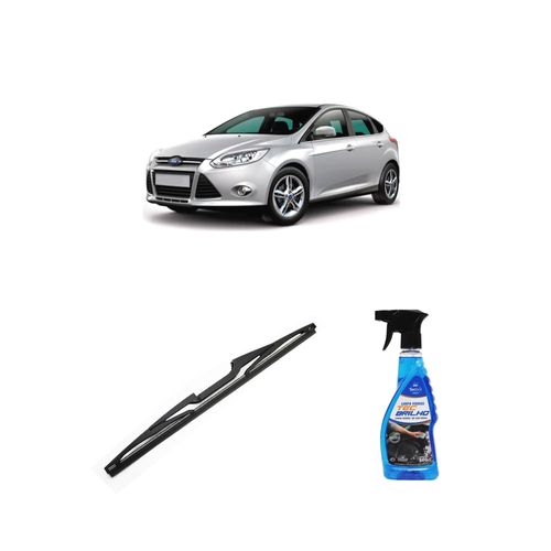 Kit Limpa Vidros Spray Tecbrilho 500mL Para-Brisa Tecbril + Palheta Totalclip Hybrid Traseira 14" Redux32 Ford Focus de 2014 a 2019