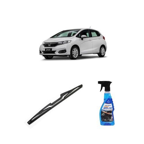Kit Limpa Vidros Spray Tecbrilho 500mL Para-Brisa Tecbril + Palheta Totalclip Hybrid Traseira 14" Redux32 Honda Fit de 2018 em diante