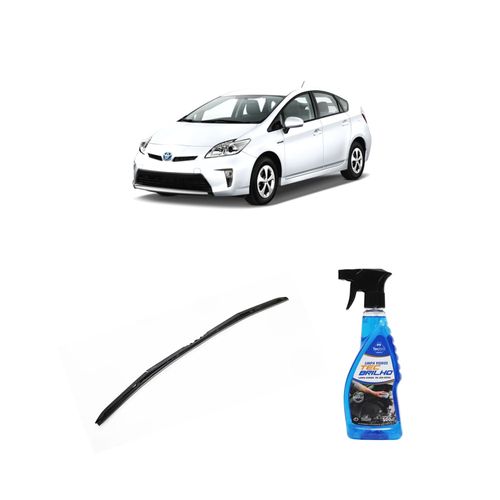 Kit Limpa Vidros Spray Tecbrilho 500mL Para-Brisa Tecbril + Palheta Totalclip Hybrid 28" Redux32 Toyota Prius de 2013 a 2015