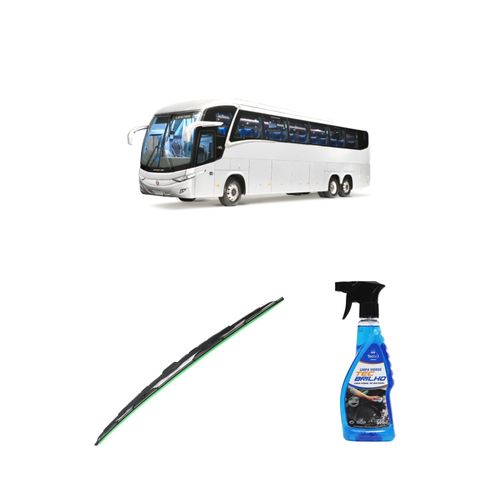 Kit Limpa Vidros Spray Tecbrilho 500mL Para-Brisa Tecbril + Palheta Totalclip Truck 28" Redux32 Marcopolo PARADISO 1350 até 2022