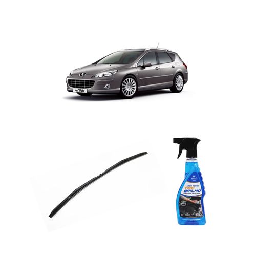 Kit Limpa Vidros Spray Tecbrilho 500mL Para-Brisa Tecbril + Palheta Totalclip Hybrid 28" Redux32 Peugeot 407 SW de 2004 em diante
