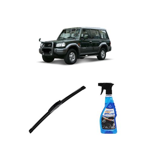 Kit Limpa Vidros Spray Tecbrilho 500mL Para-Brisa Tecbril + Palheta New Sportline 17" Redux32 Hyundai Galloper II de 1997 a 2002