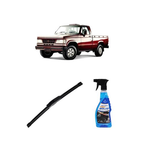 Kit Limpa Vidros Spray Tecbrilho 500mL Para-Brisa Tecbril + Palheta New Sportline 16" Redux32 Chevrolet D20 de 1985 a 1997