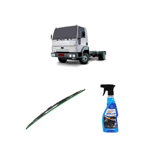 Kit Limpa Vidros Spray Tecbrilho 500mL Para-Brisa Tecbril + Palheta Totalclip Truck 24" Redux32 Ford Cargo 814 de 1985 a 1999